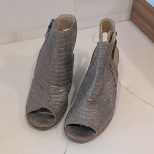 Paul green Women's Silver Peep-Toe Shoes
